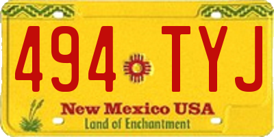 NM license plate 494TYJ