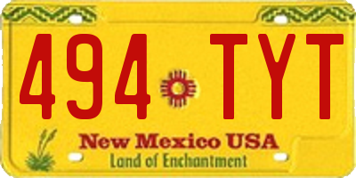 NM license plate 494TYT
