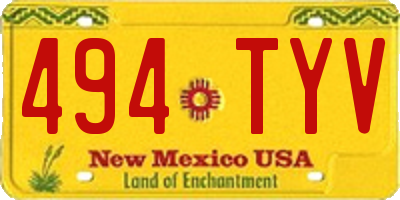 NM license plate 494TYV