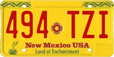 NM license plate 494TZI