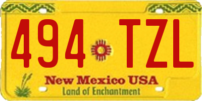 NM license plate 494TZL