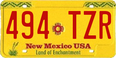 NM license plate 494TZR