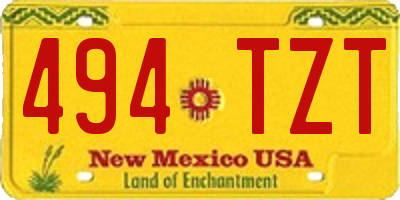 NM license plate 494TZT