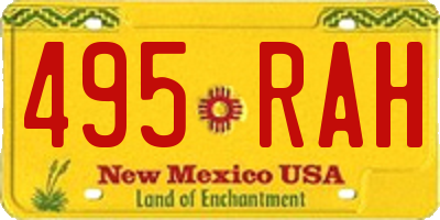 NM license plate 495RAH