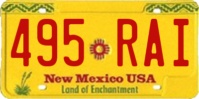 NM license plate 495RAI