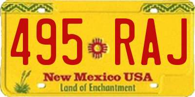 NM license plate 495RAJ