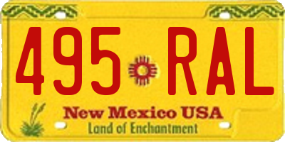 NM license plate 495RAL