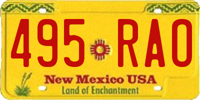 NM license plate 495RAO
