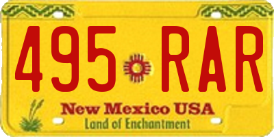NM license plate 495RAR