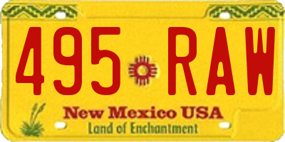 NM license plate 495RAW