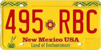 NM license plate 495RBC