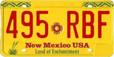 NM license plate 495RBF