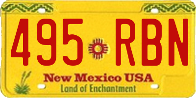 NM license plate 495RBN