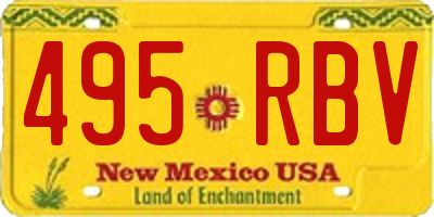 NM license plate 495RBV