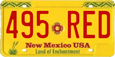 NM license plate 495RED