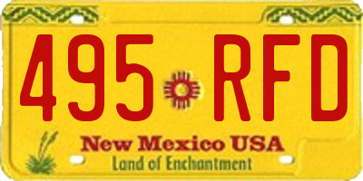 NM license plate 495RFD
