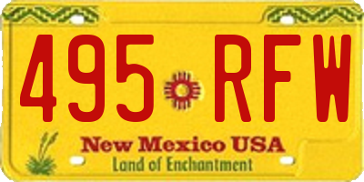 NM license plate 495RFW