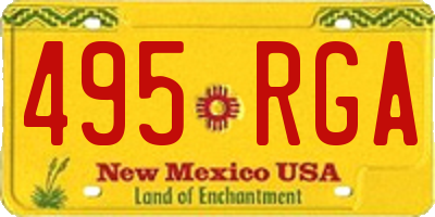 NM license plate 495RGA