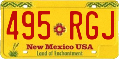 NM license plate 495RGJ