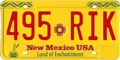 NM license plate 495RIK