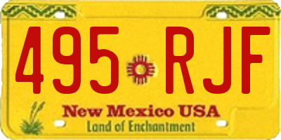 NM license plate 495RJF