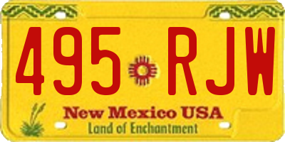 NM license plate 495RJW