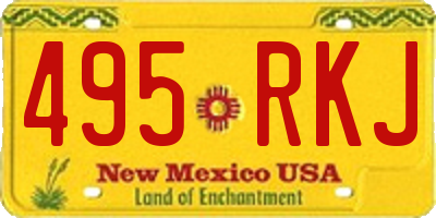 NM license plate 495RKJ