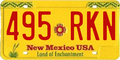 NM license plate 495RKN