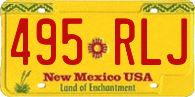 NM license plate 495RLJ
