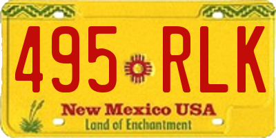 NM license plate 495RLK