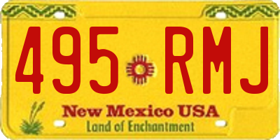 NM license plate 495RMJ