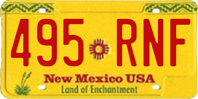 NM license plate 495RNF