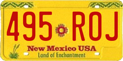 NM license plate 495ROJ