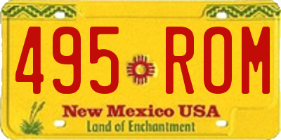 NM license plate 495ROM