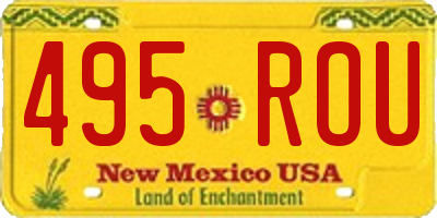 NM license plate 495ROU