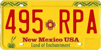 NM license plate 495RPA