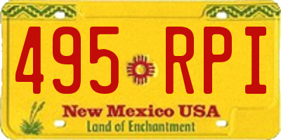 NM license plate 495RPI