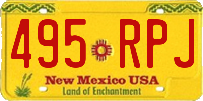 NM license plate 495RPJ
