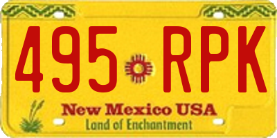 NM license plate 495RPK