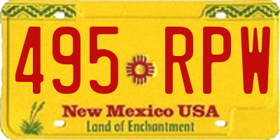 NM license plate 495RPW