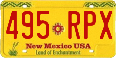 NM license plate 495RPX