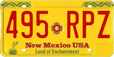 NM license plate 495RPZ