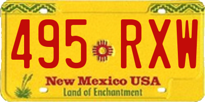 NM license plate 495RXW