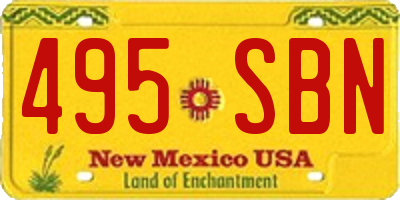 NM license plate 495SBN