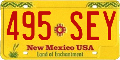 NM license plate 495SEY