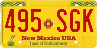 NM license plate 495SGK