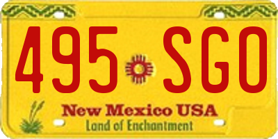 NM license plate 495SGO