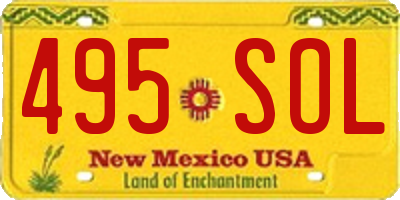 NM license plate 495SOL