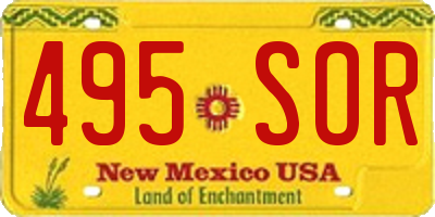 NM license plate 495SOR