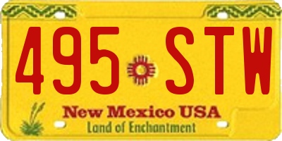 NM license plate 495STW
